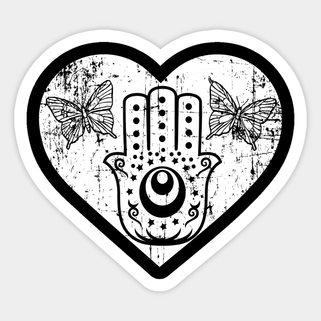 Hamsa Heart Butterflies evil eye Sticker by livania